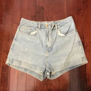 American apparel high waisted jeans short